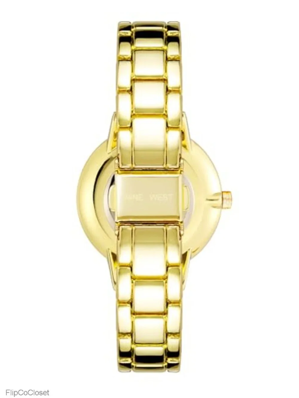 Crystal Accented Bracelet Watch with Gold-Tone Link Band